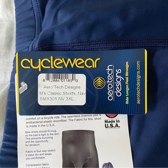 Cyclewear Aero Tech Designs Men’s Classic Shorts Navy size 3XL - Picture 3 of 5